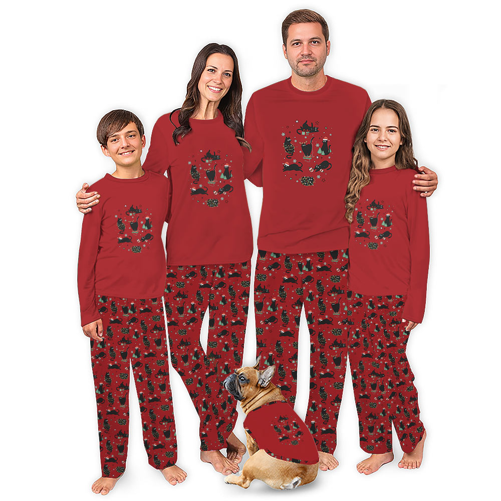 Christmas Pajamas With Cats On Them For Adorable Moewy Christmas Vibe