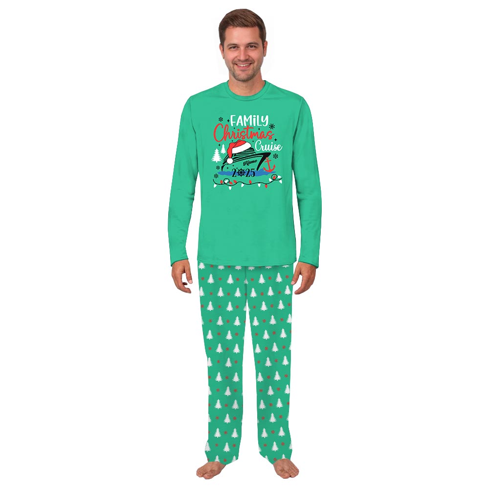 Personalized Family Cruise Adventure Plus Size Christmas Pajamas Personalized Family Cruise Adventure Plus Size Christmas Pajamas
