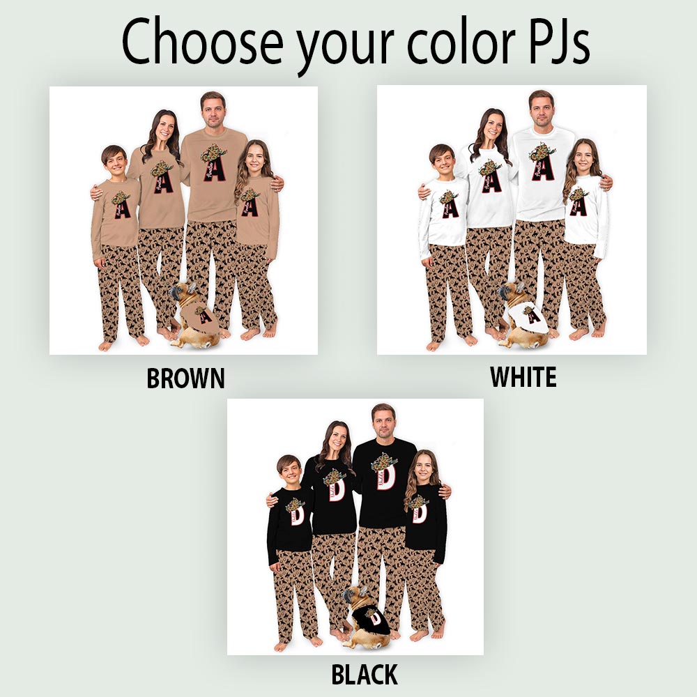 Brown Personalized Western Cowboy Christmas Family Pajamas With Name Brown Personalized Western Cowboy Christmas Family Pajamas With Name
