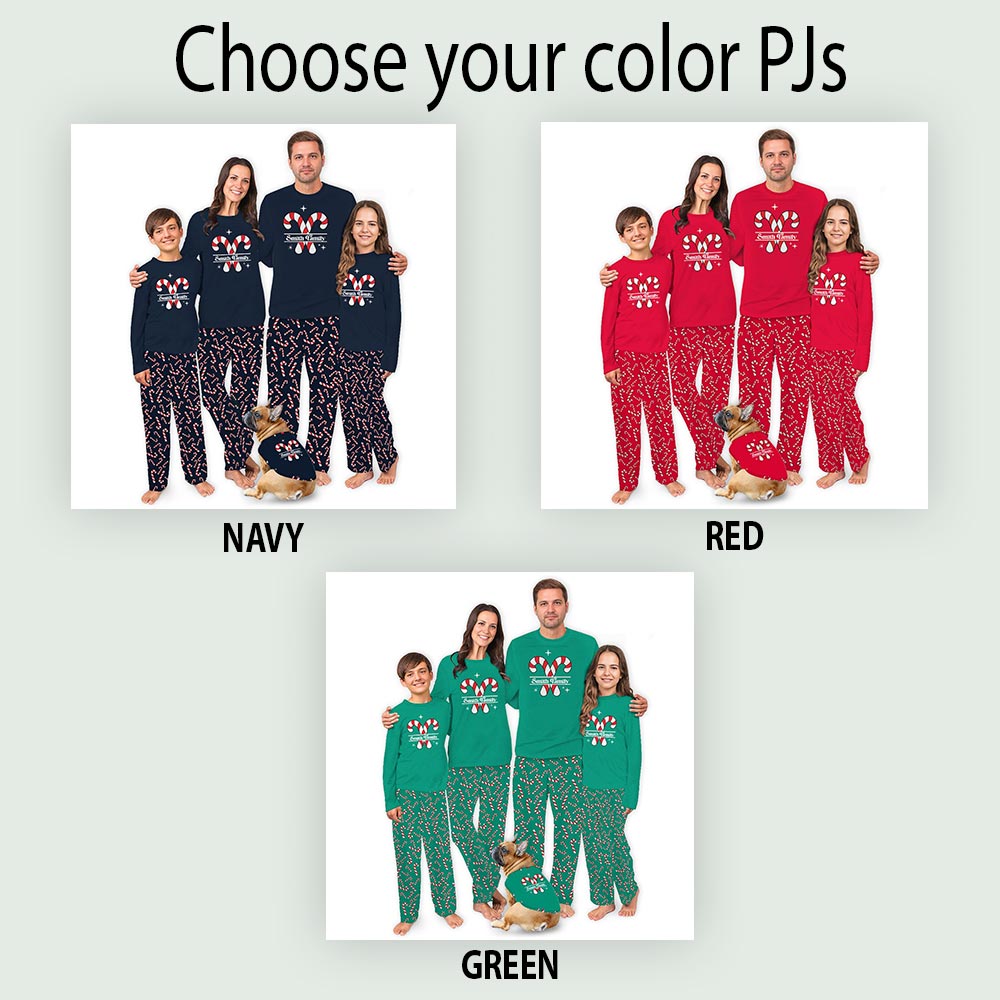 Navy Custom Christmas Candy Cane Plus Size Matching Pajama Sets Navy Custom Christmas Candy Cane Plus Size Matching Pajama Sets