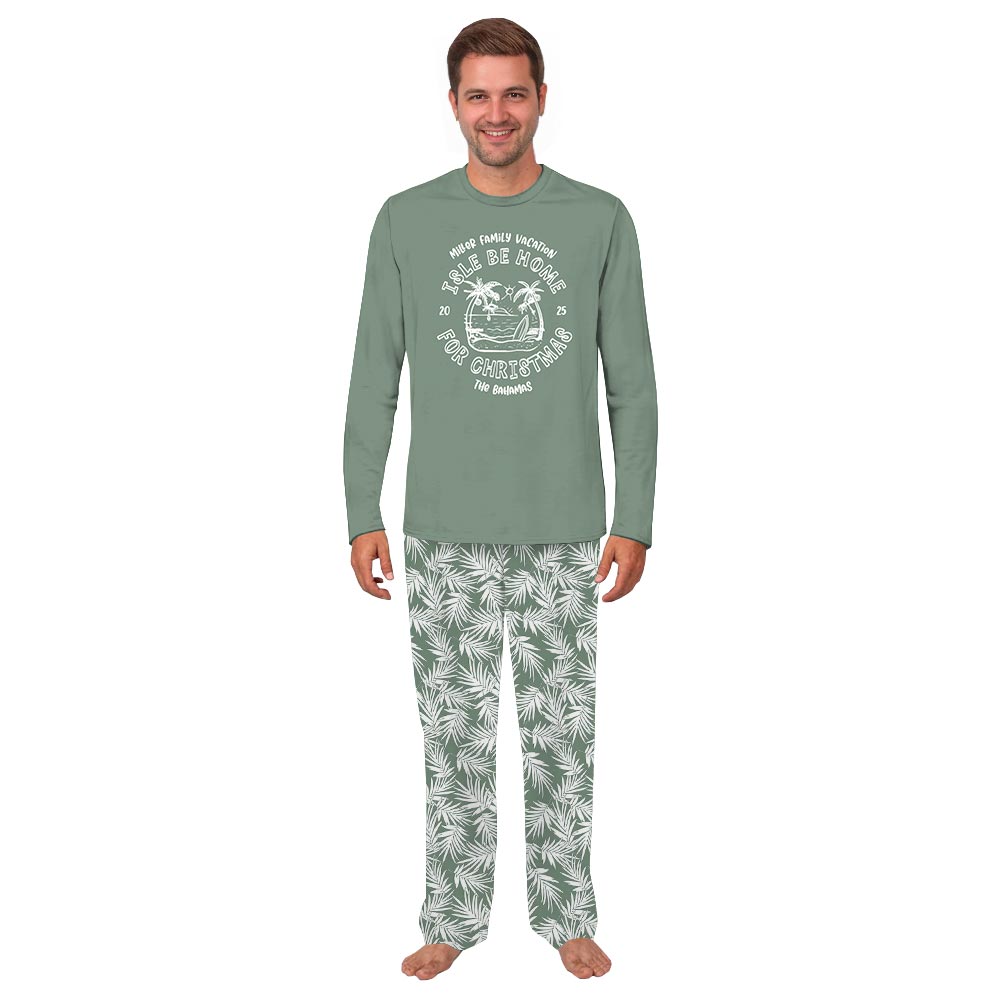 Custom Beach Christmas Palm Tree Plus Size Family Jammies Custom Beach Christmas Palm Tree Plus Size Family Jammies