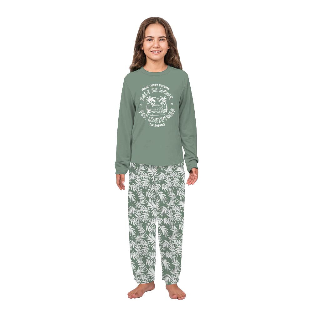 Custom Beach Christmas Palm Tree Plus Size Family Jammies Custom Beach Christmas Palm Tree Plus Size Family Jammies