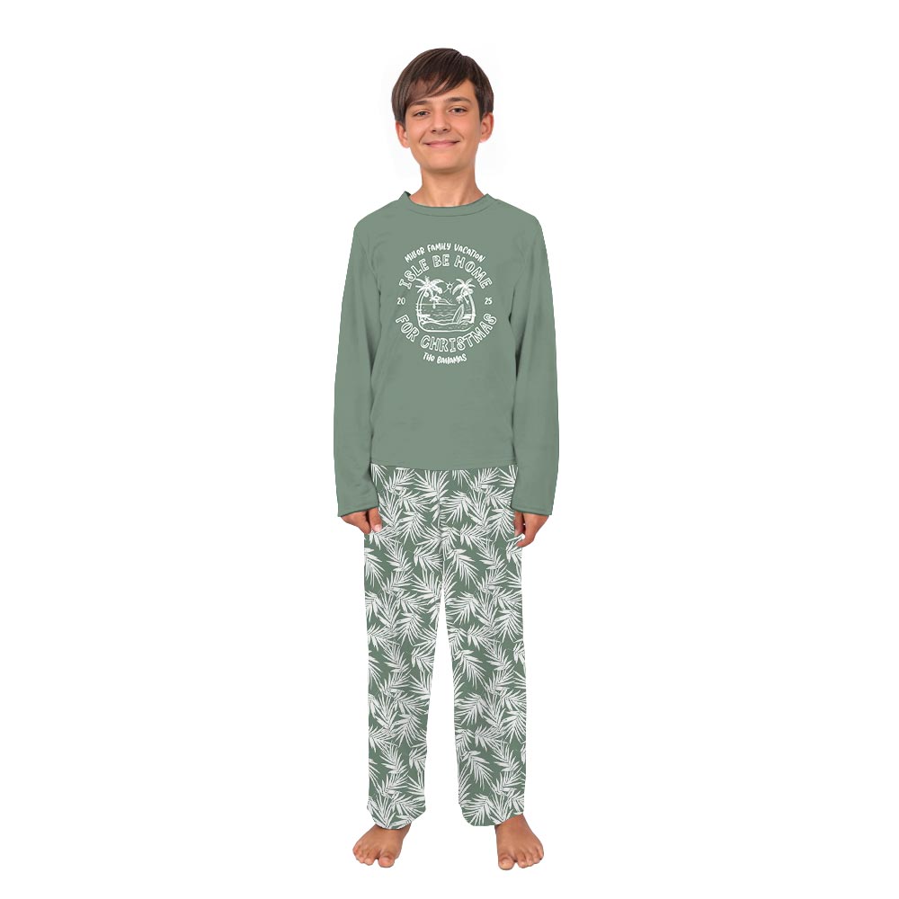 Custom Beach Christmas Palm Tree Plus Size Family Jammies Custom Beach Christmas Palm Tree Plus Size Family Jammies