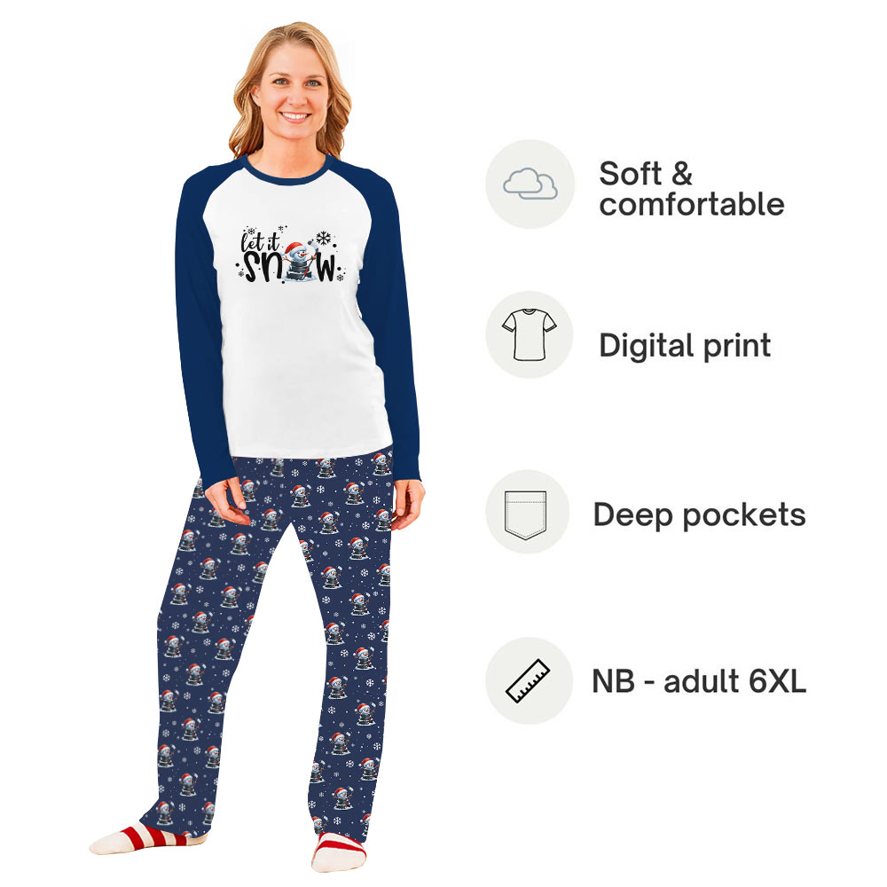 Hockey Snowman Family Matching Christmas Pjs With Dog Funny Hockey Snowman Family Matching Christmas Pjs With Dog Funny