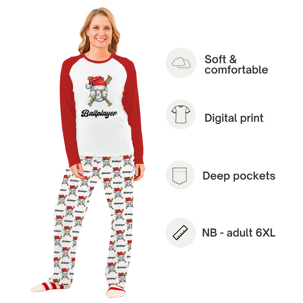 Personalized Baseball Matching Family Christmas Jammies With Plus Size Guaranteed Personalized Baseball Matching Family Christmas Jammies With Plus Size Guaranteed