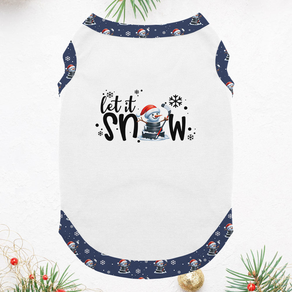 Hockey Snowman Family Matching Christmas Pjs With Dog Funny Hockey Snowman Family Matching Christmas Pjs With Dog Funny