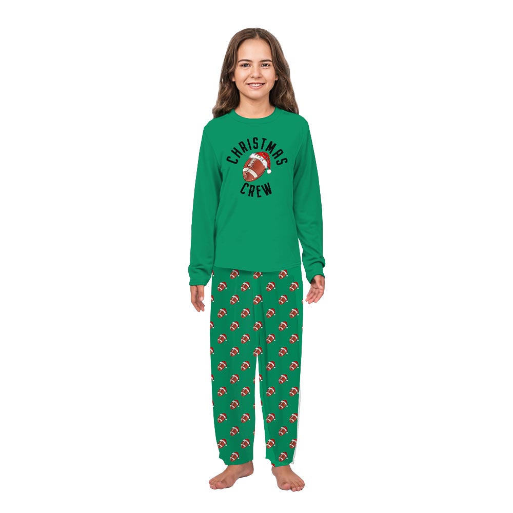 Soccer Christmas Crew Plus Size Christmas Family Pajamas with Custom Design Soccer Christmas Crew Plus Size Christmas Family Pajamas with Custom Design