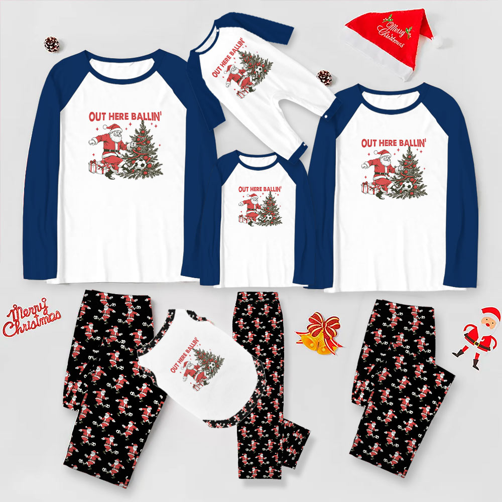 Energetic Soccer Santa Matching Family Christmas Jammies Energetic Soccer Santa Matching Family Christmas Jammies