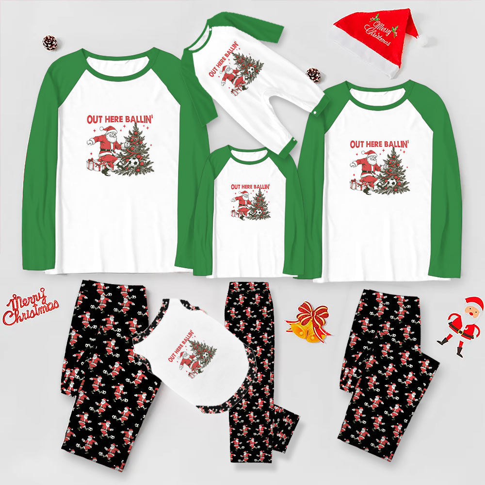 Energetic Soccer Santa Matching Family Christmas Jammies Energetic Soccer Santa Matching Family Christmas Jammies