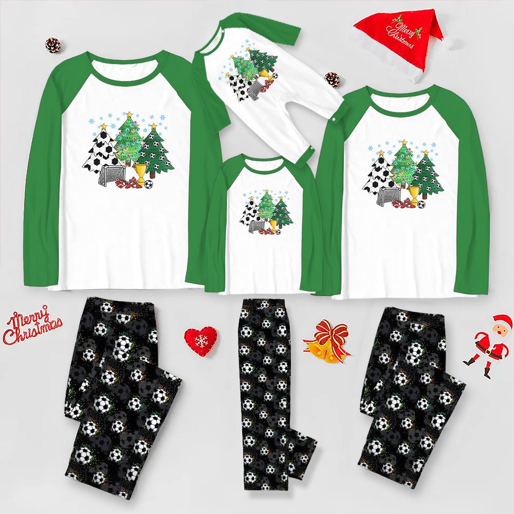 Adorable Soccer Christmas Tree Family Pajamas With Dog Adorable Soccer Christmas Tree Family Pajamas With Dog