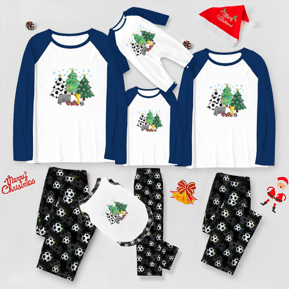 Adorable Soccer Christmas Tree Family Pajamas With Dog Adorable Soccer Christmas Tree Family Pajamas With Dog