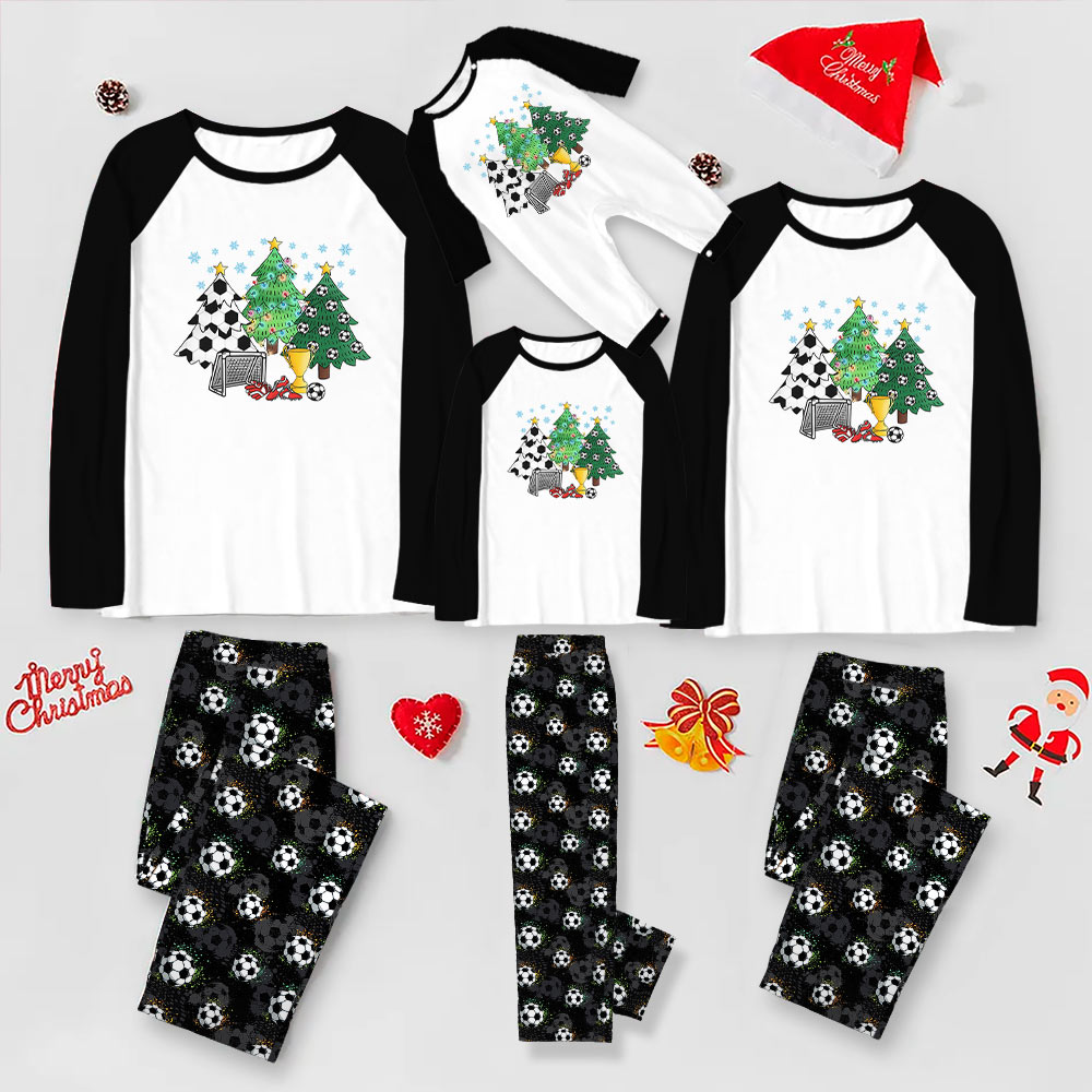 Adorable Soccer Christmas Tree Family Pajamas With Dog Adorable Soccer Christmas Tree Family Pajamas With Dog