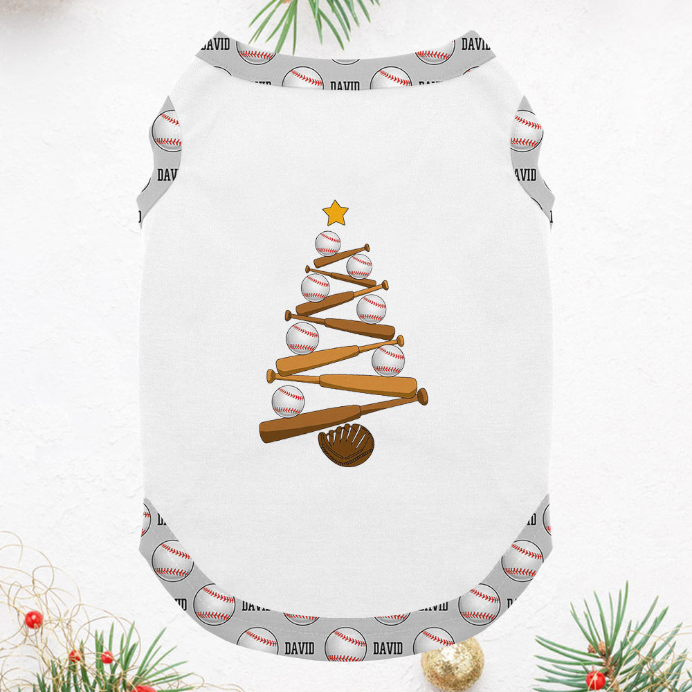 Name Customizable Baseball Christmas Pajamas With Festive Design Name Customizable Baseball Christmas Pajamas With Festive Design