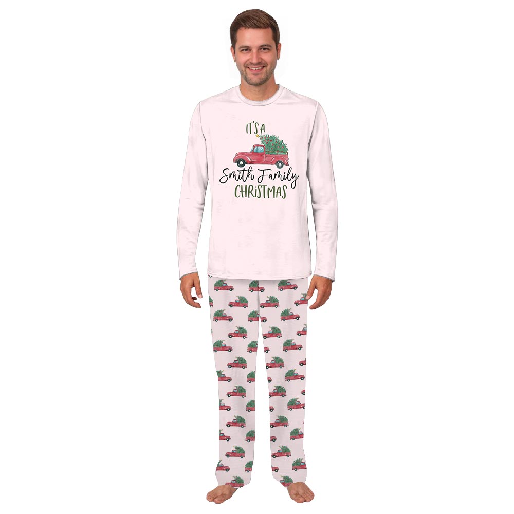 Personalized Family Name Truck Christmas Pajamas with Fun Quote Personalized Family Name Truck Christmas Pajamas with Fun Quote