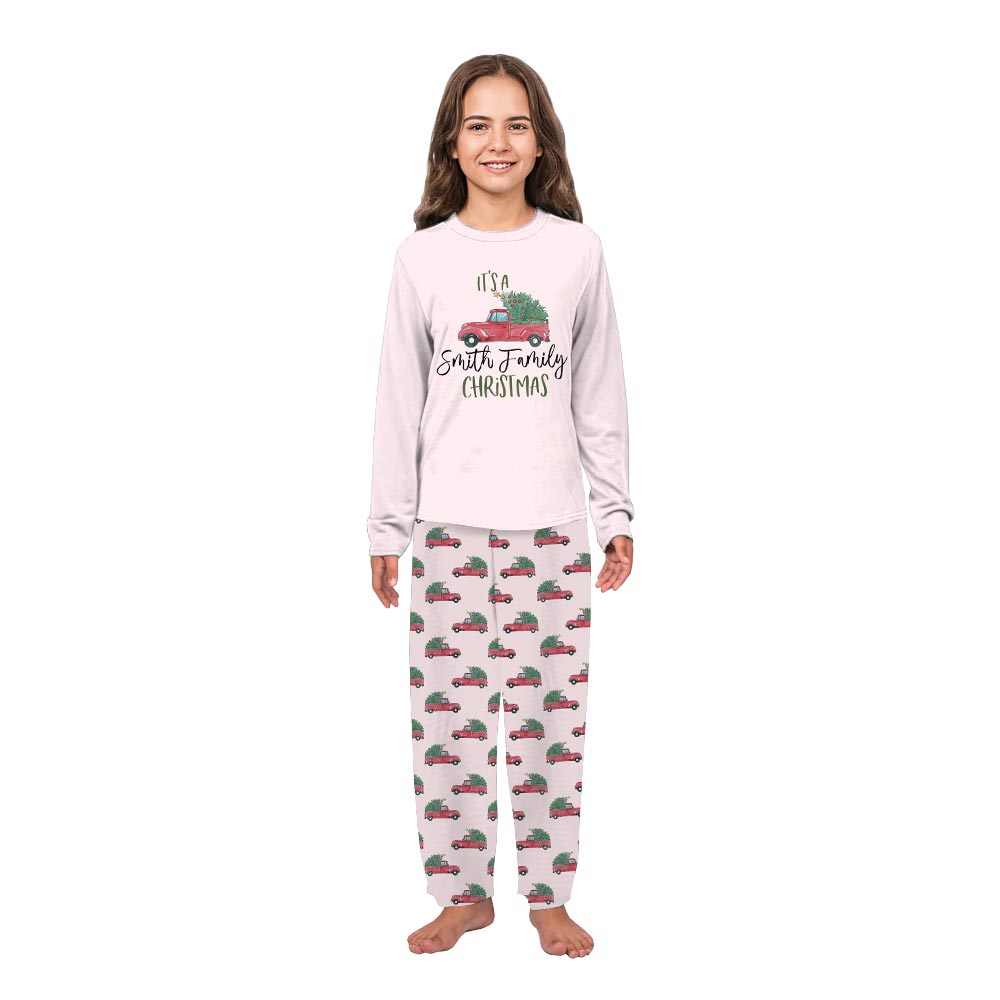 Personalized Family Name Truck Christmas Pajamas with Fun Quote Personalized Family Name Truck Christmas Pajamas with Fun Quote