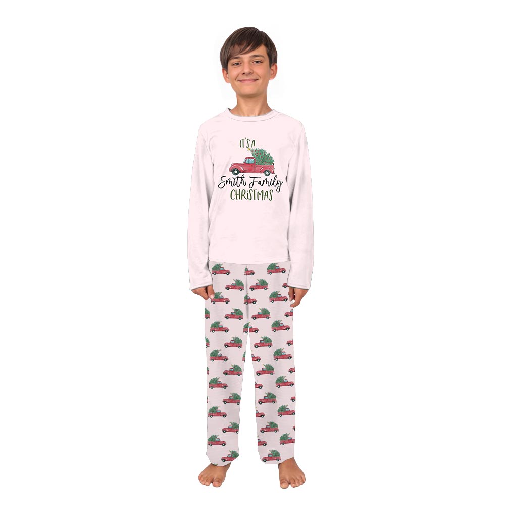 Personalized Family Name Truck Christmas Pajamas with Fun Quote Personalized Family Name Truck Christmas Pajamas with Fun Quote