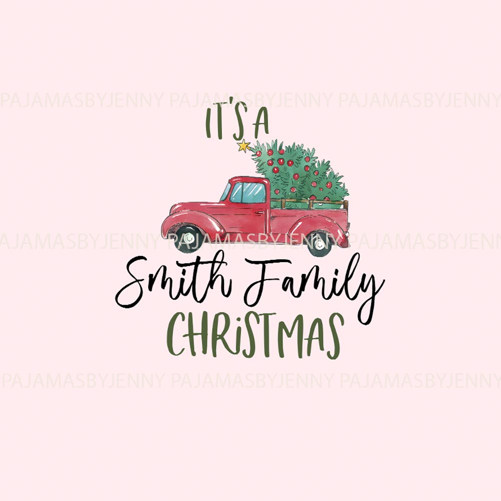 Personalized Family Name Truck Christmas Pajamas with Fun Quote Personalized Family Name Truck Christmas Pajamas with Fun Quote