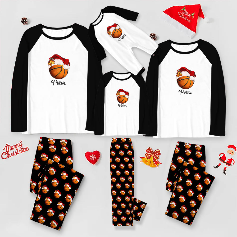 Personalized Name Basketball Family Set Pajamas For Christmas Personalized Name Basketball Family Set Pajamas For Christmas