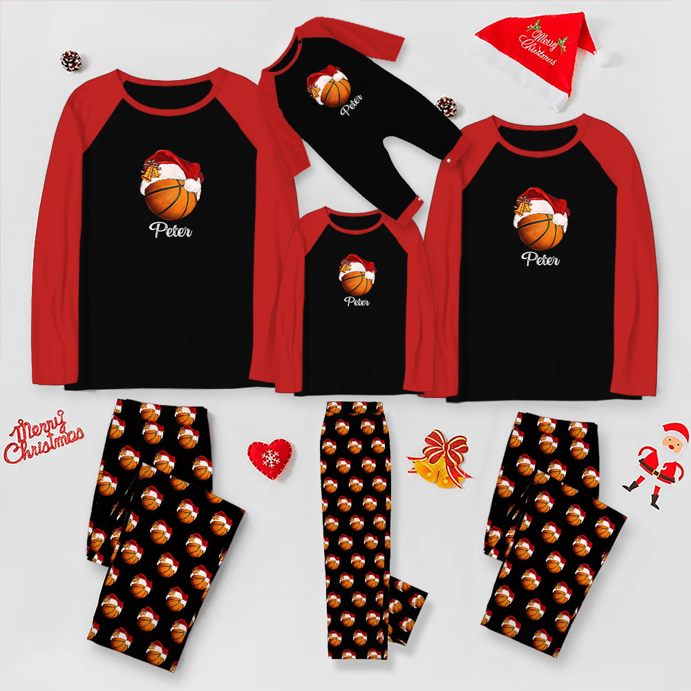 Personalized Name Basketball Family Set Pajamas For Christmas Personalized Name Basketball Family Set Pajamas For Christmas