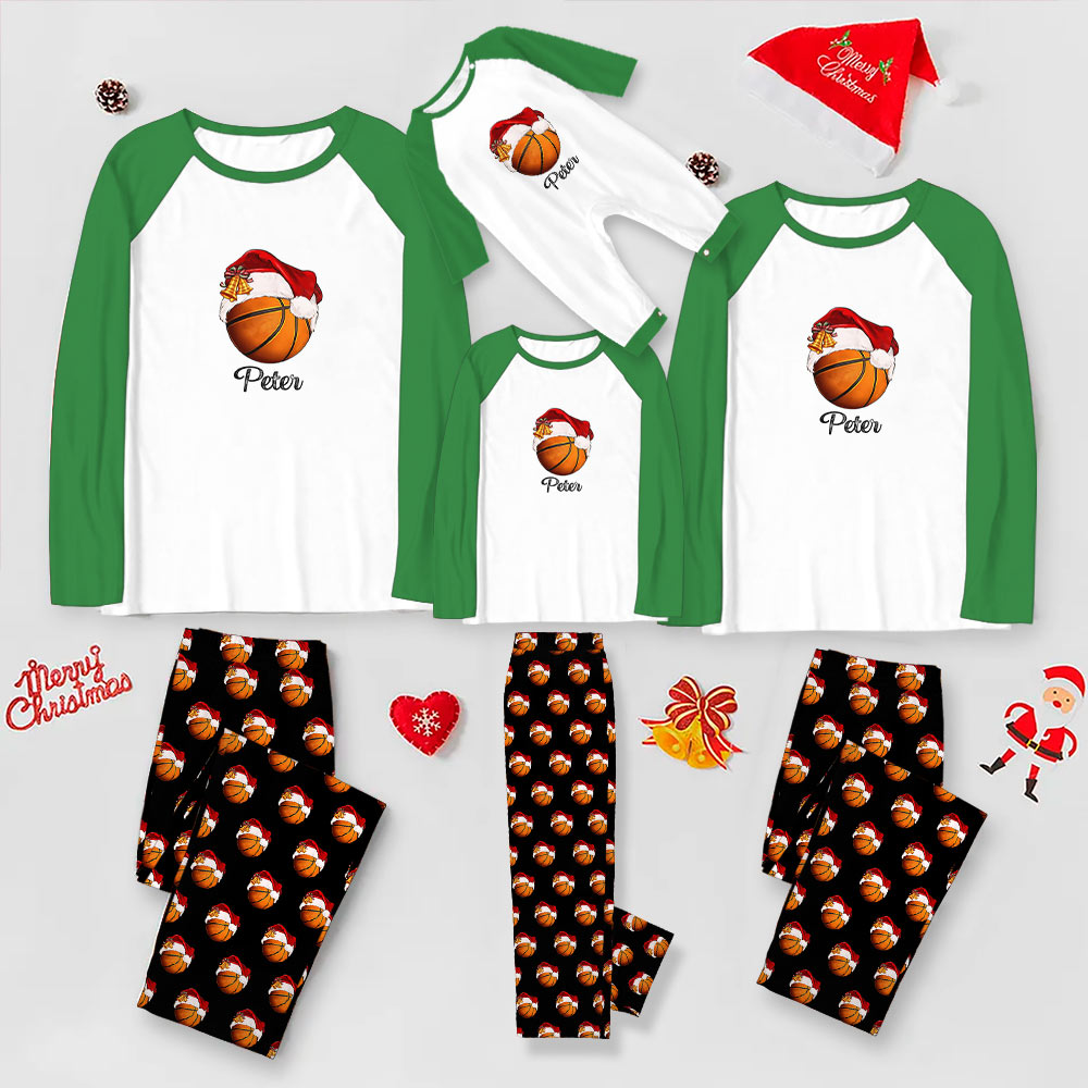 Personalized Name Basketball Family Set Pajamas For Christmas Personalized Name Basketball Family Set Pajamas For Christmas