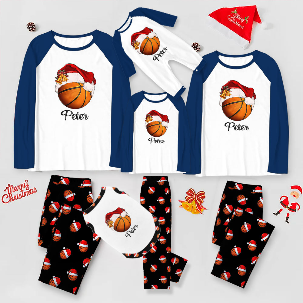 Personalized Name Basketball Family Set Pajamas For Christmas Personalized Name Basketball Family Set Pajamas For Christmas