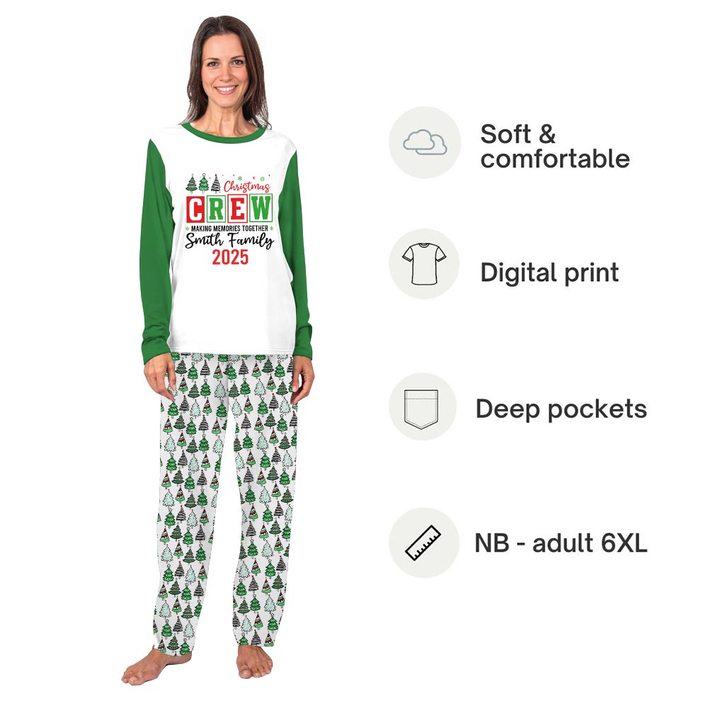 Christmas Crew We Are Family Name Personalized Xmas Pjs Christmas Crew We Are Family Name Personalized Xmas Pjs