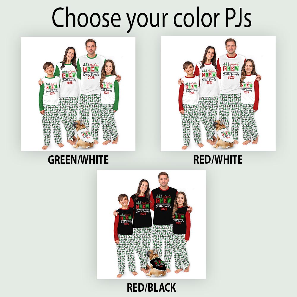 Christmas Crew We Are Family Name Personalized Xmas Pjs Christmas Crew We Are Family Name Personalized Xmas Pjs