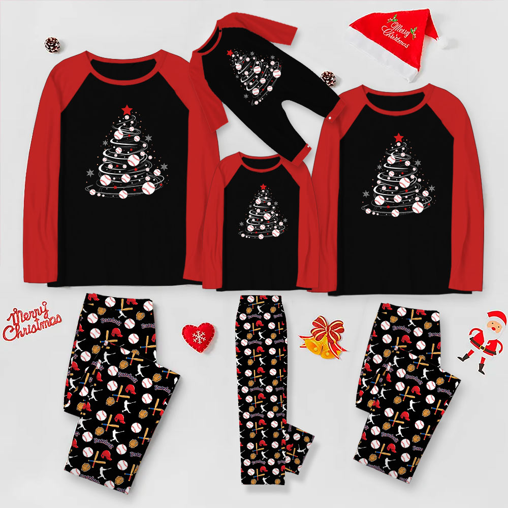 Inclusive Family Baseball Christmas Pajamas With Plus Sizes Available Inclusive Family Baseball Christmas Pajamas With Plus Sizes Available