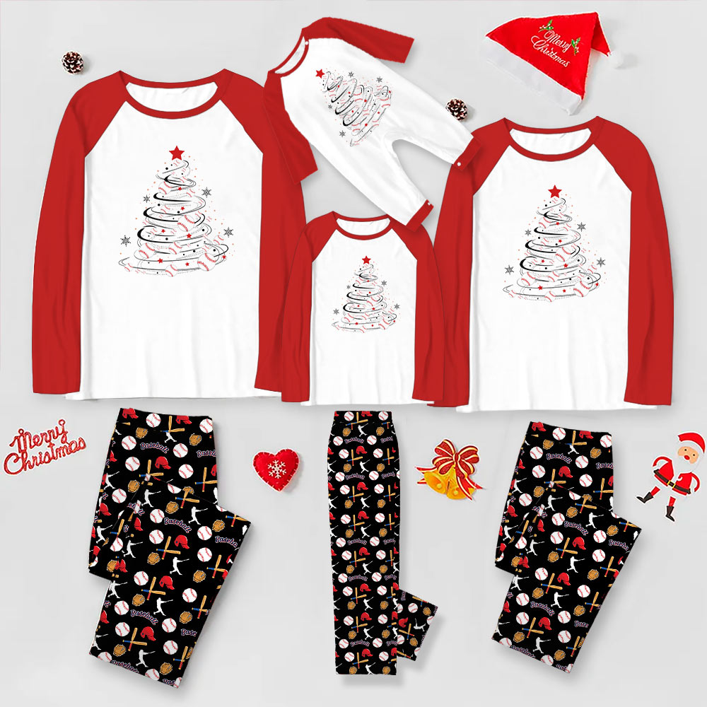 Inclusive Family Baseball Christmas Pajamas With Plus Sizes Available Inclusive Family Baseball Christmas Pajamas With Plus Sizes Available