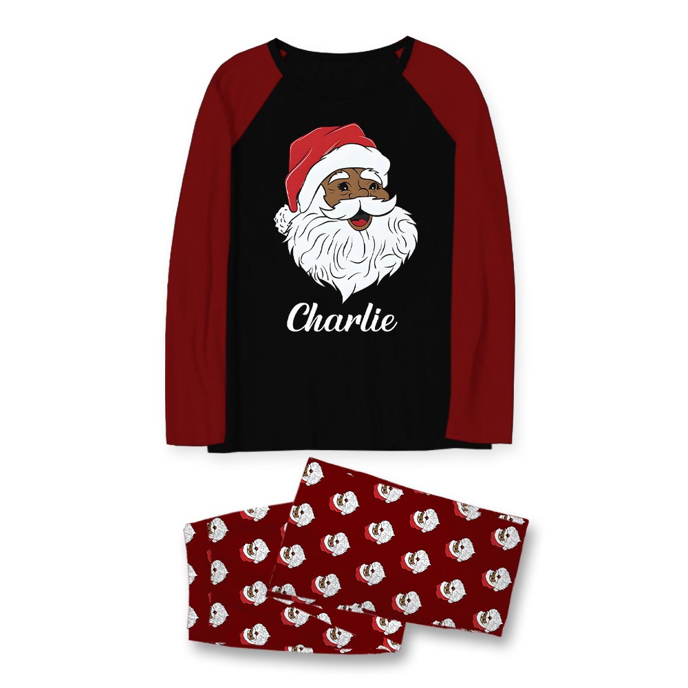 Santa Claus Black Family Matching Christmas PJs Plus Size Santa Claus Black Family Matching Christmas PJs Plus Size