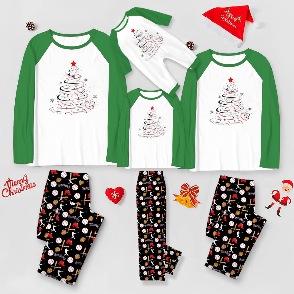 Inclusive Family Baseball Christmas Pajamas With Plus Sizes Available Inclusive Family Baseball Christmas Pajamas With Plus Sizes Available