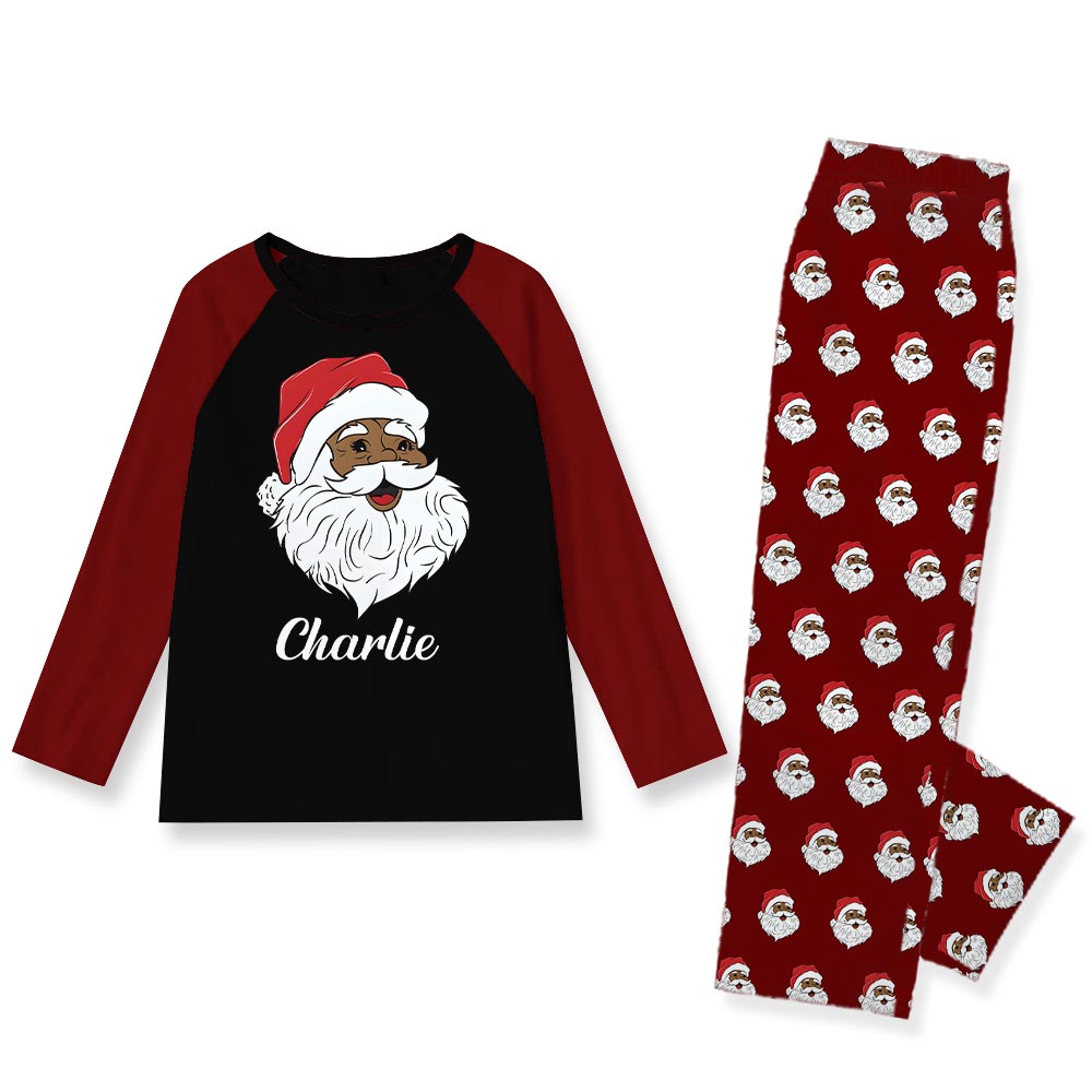 Santa Claus Black Family Matching Christmas PJs Plus Size Santa Claus Black Family Matching Christmas PJs Plus Size