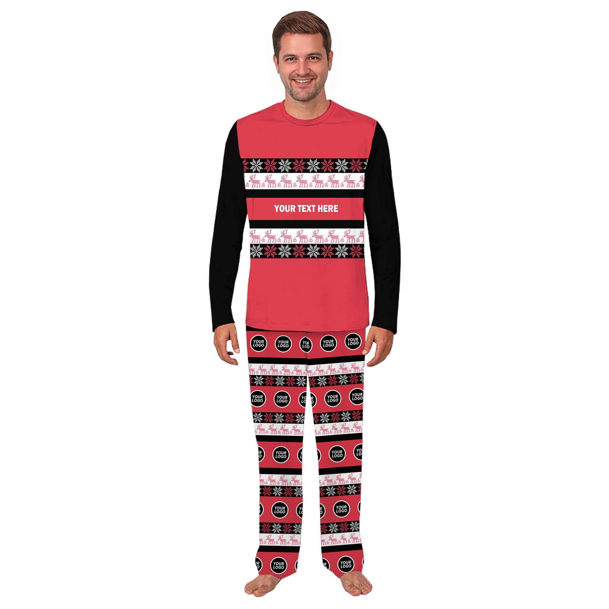 Custom Text And Logo Christmas Pajamas For All Ages Custom Text And Logo Christmas Pajamas For All Ages