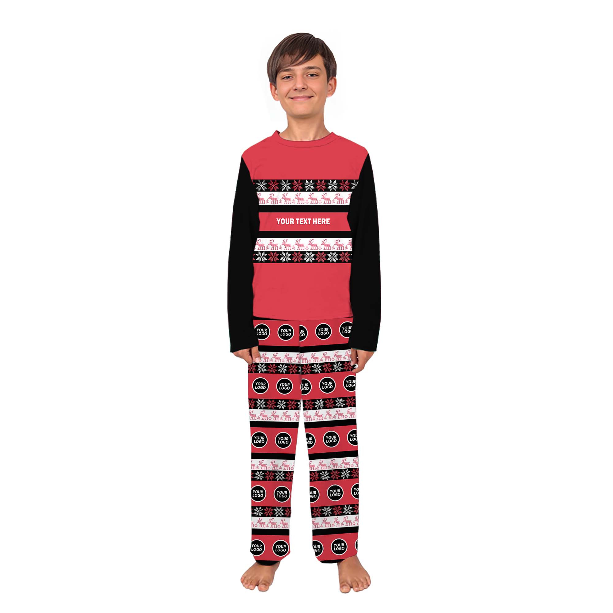 Custom Text And Logo Christmas Pajamas For All Ages Custom Text And Logo Christmas Pajamas For All Ages