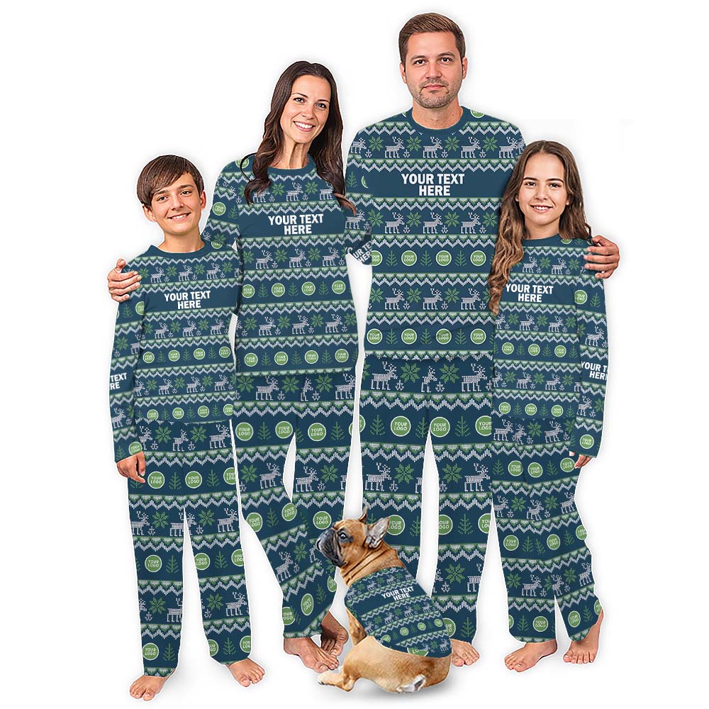Personalized Christmas Pajamas With Logo And Text Personalized Christmas Pajamas With Logo And Text
