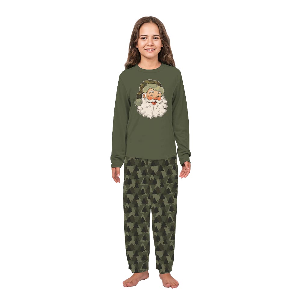 Festive Camo Santa Christmas Dog And Me Matching Pajamas Festive Camo Santa Christmas Dog And Me Matching Pajamas