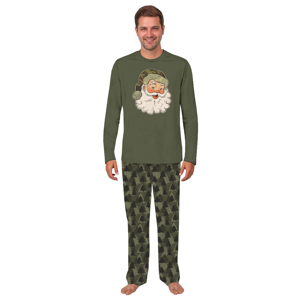 Festive Camo Santa Christmas Dog And Me Matching Pajamas Festive Camo Santa Christmas Dog And Me Matching Pajamas