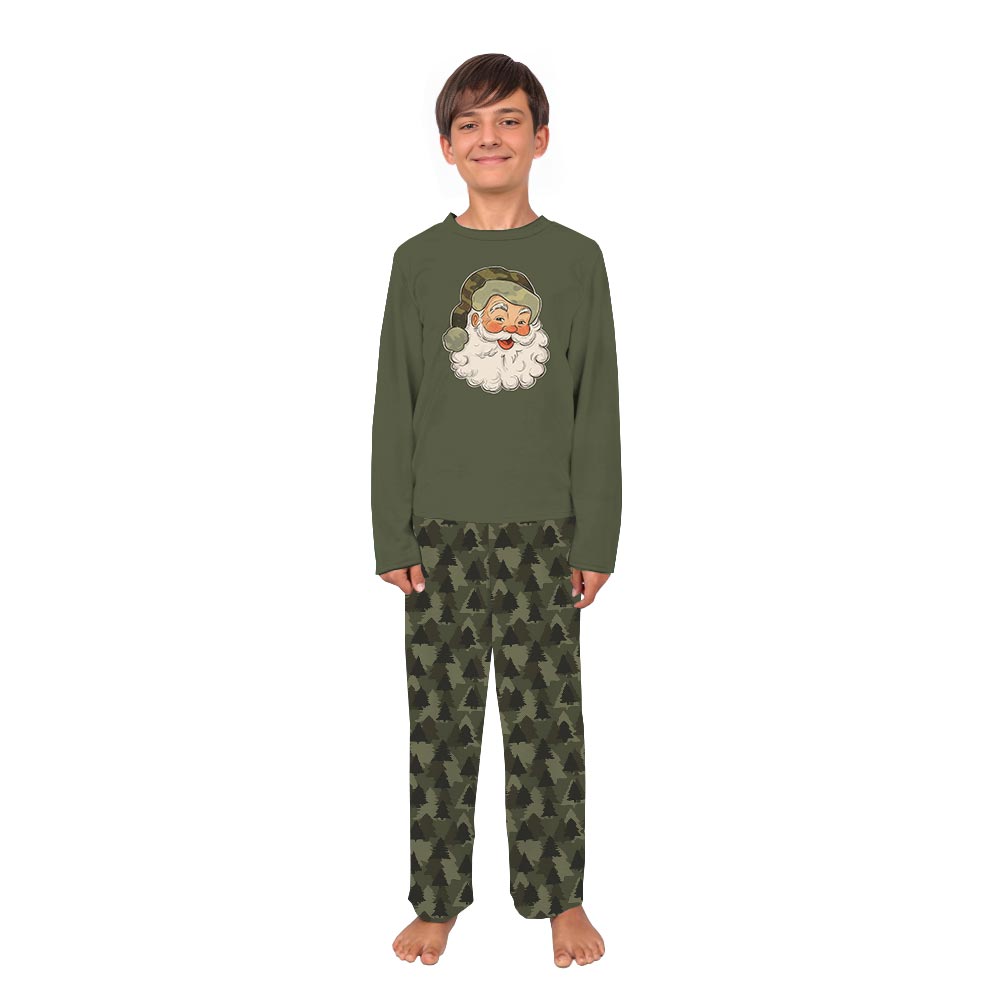 Festive Camo Santa Christmas Dog And Me Matching Pajamas Festive Camo Santa Christmas Dog And Me Matching Pajamas