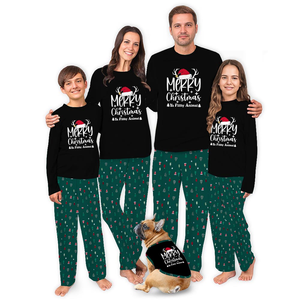 Merry Christmas Ya Filthy Animal Pjs for the Family and Dog Merry Christmas Ya Filthy Animal Pjs for the Family and Dog