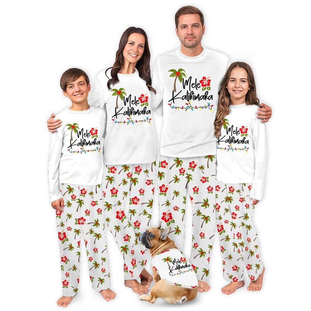 Mele Kalikimaka and Christmas Theme Matching Christmas PJs For Dogs Mele Kalikimaka and Christmas Theme Matching Christmas PJs For Dogs