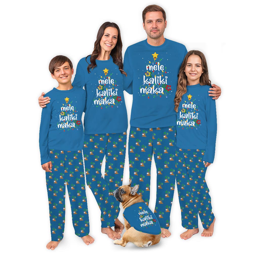 Tropical Hawaiian Christmas Saying Matching PJs Family And Dog Tropical Hawaiian Christmas Saying Matching PJs Family And Dog