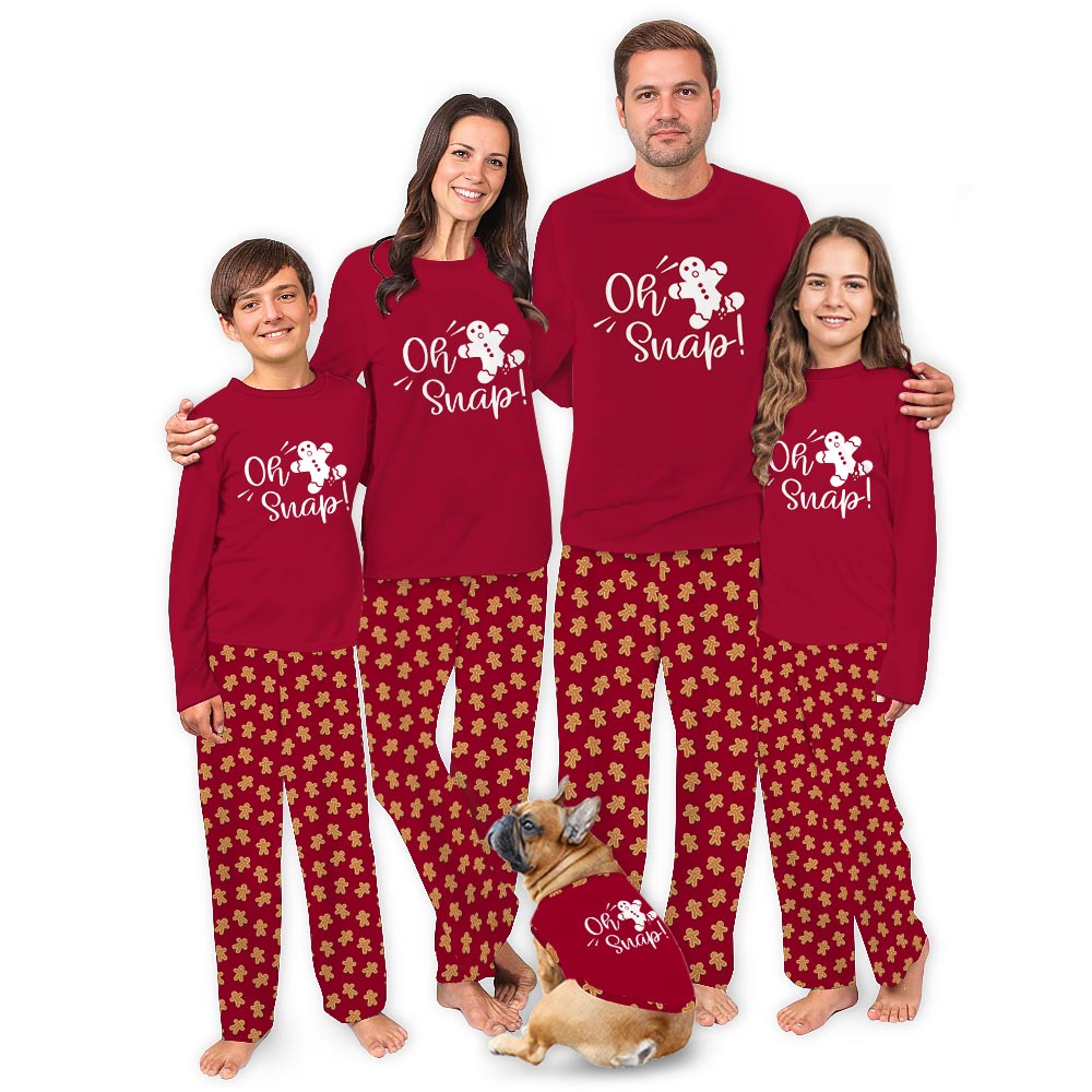 Oh Snap Gingerbread Man Family And Dog Holiday Pajamas Oh Snap Gingerbread Man Family And Dog Holiday Pajamas