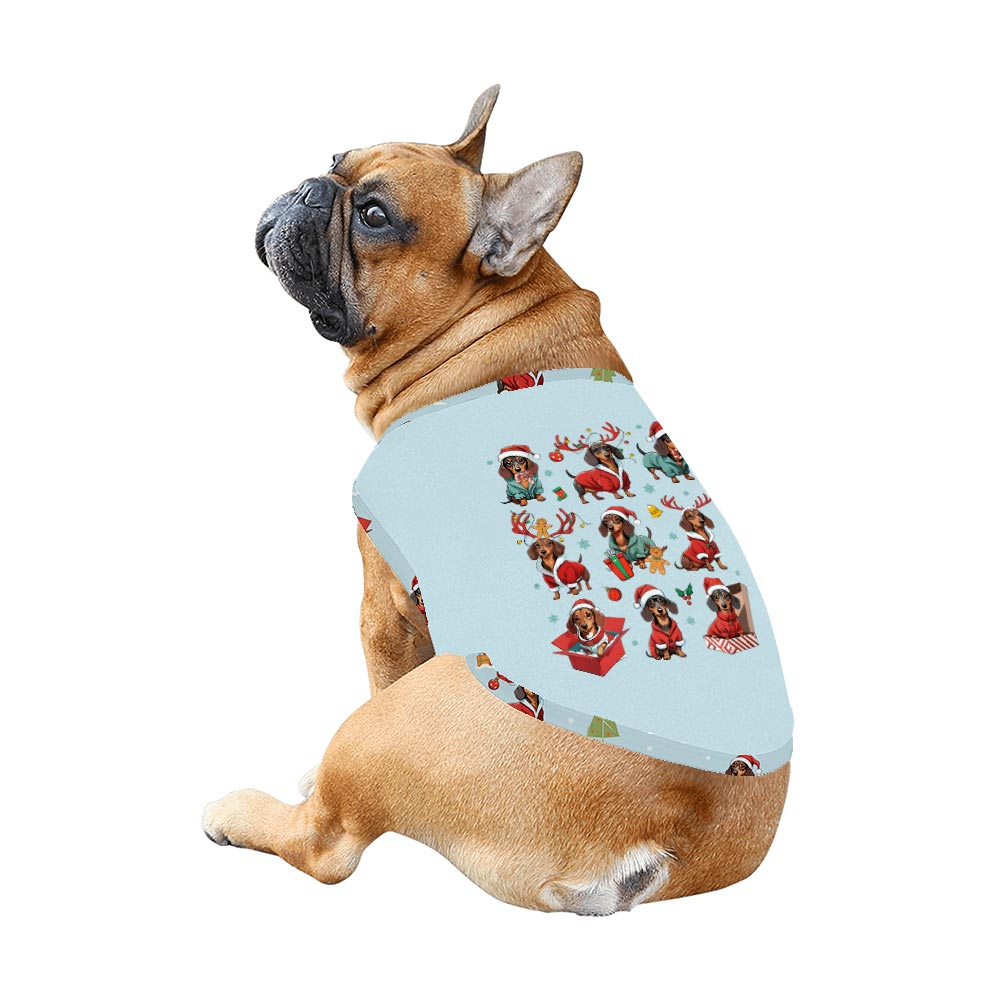 Blue Dachshund Through the Snow Matching Dog Pajamas Christmas Blue Dachshund Through the Snow Matching Dog Pajamas Christmas