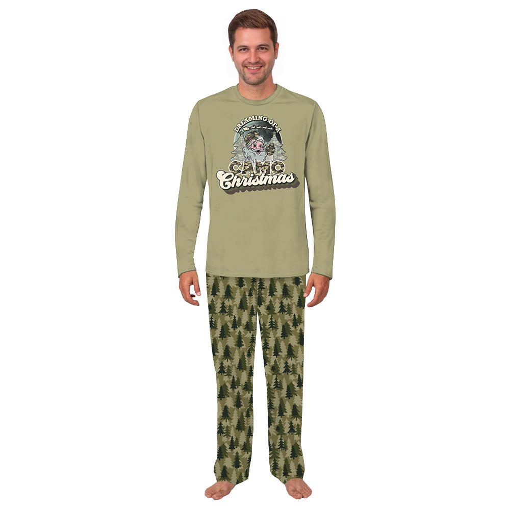 Dreaming of a Camo Santa Christmas Family Pajamas With Dog Dreaming of a Camo Santa Christmas Family Pajamas With Dog