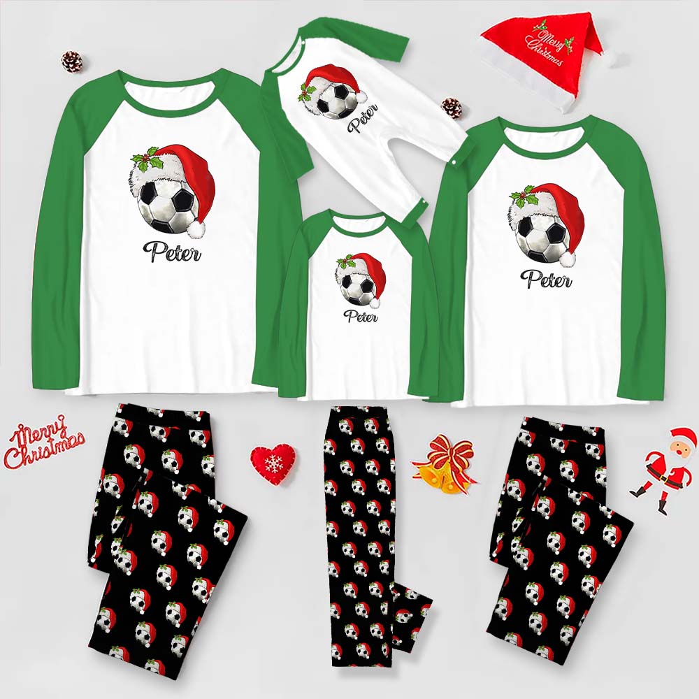 Personalized Soccer Themed Christmas Pajamas Personalized Soccer Themed Christmas Pajamas
