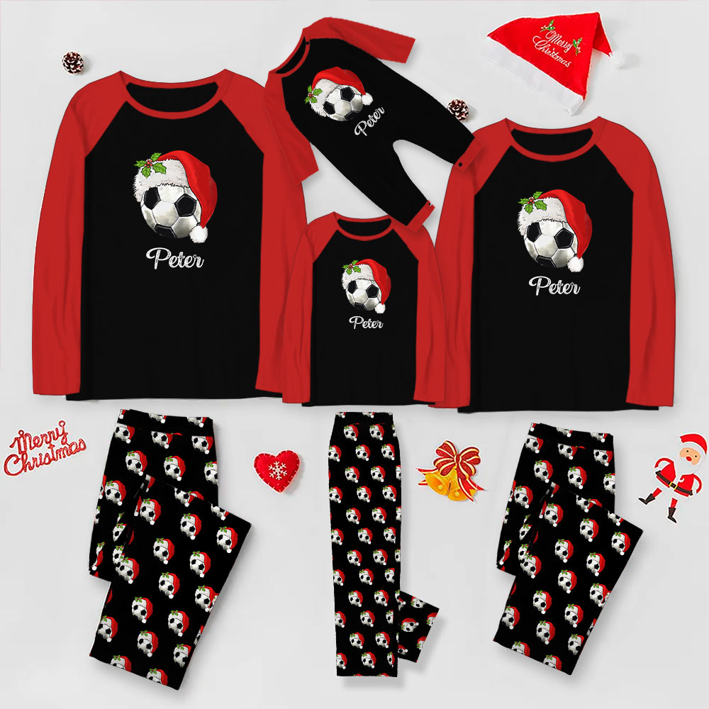 Personalized Soccer Themed Christmas Pajamas Personalized Soccer Themed Christmas Pajamas