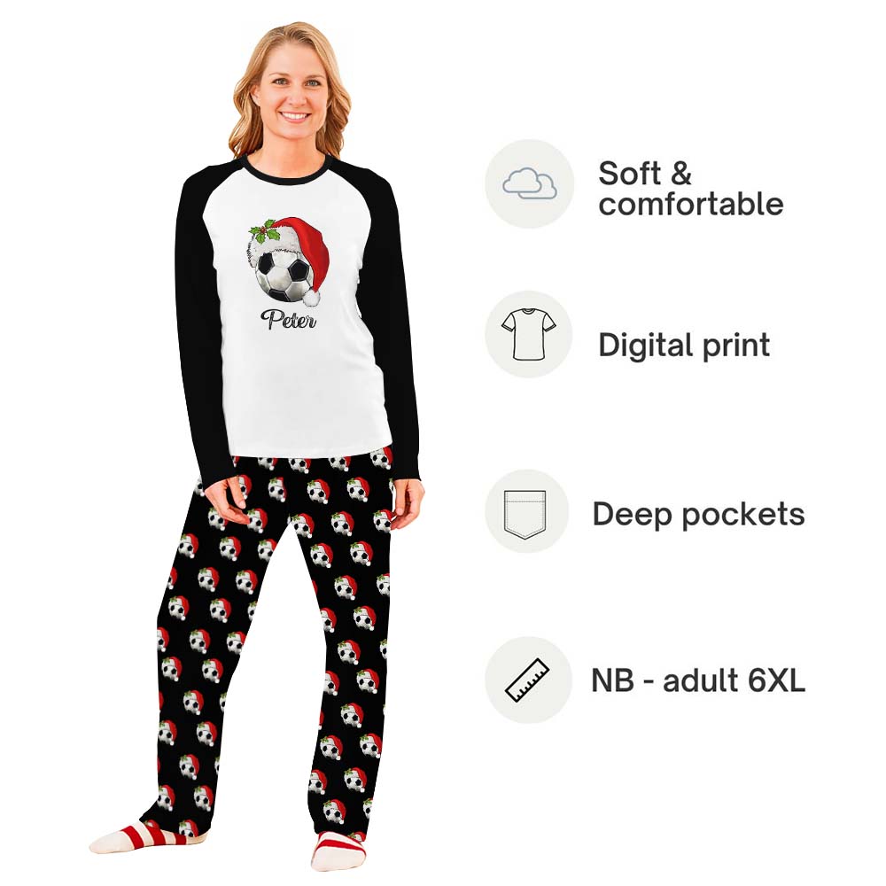 Personalized Soccer Themed Christmas Pajamas Personalized Soccer Themed Christmas Pajamas