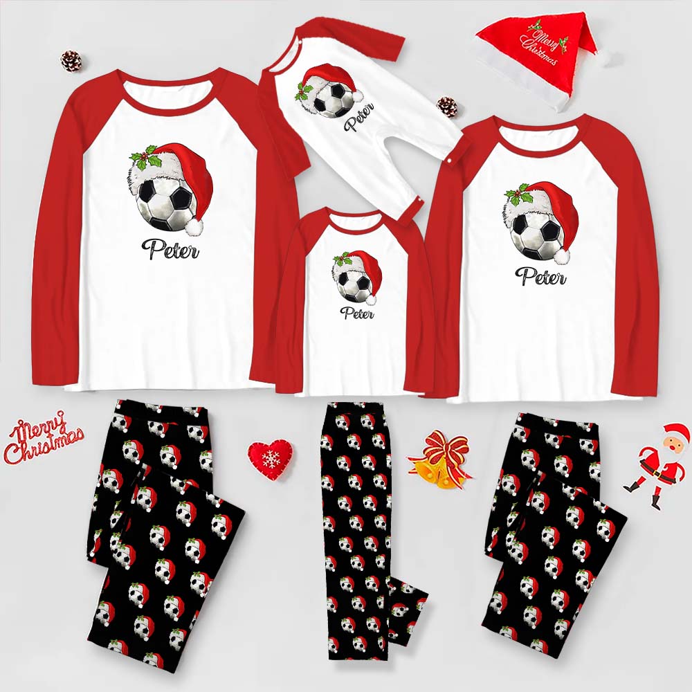 Personalized Soccer Themed Christmas Pajamas Personalized Soccer Themed Christmas Pajamas