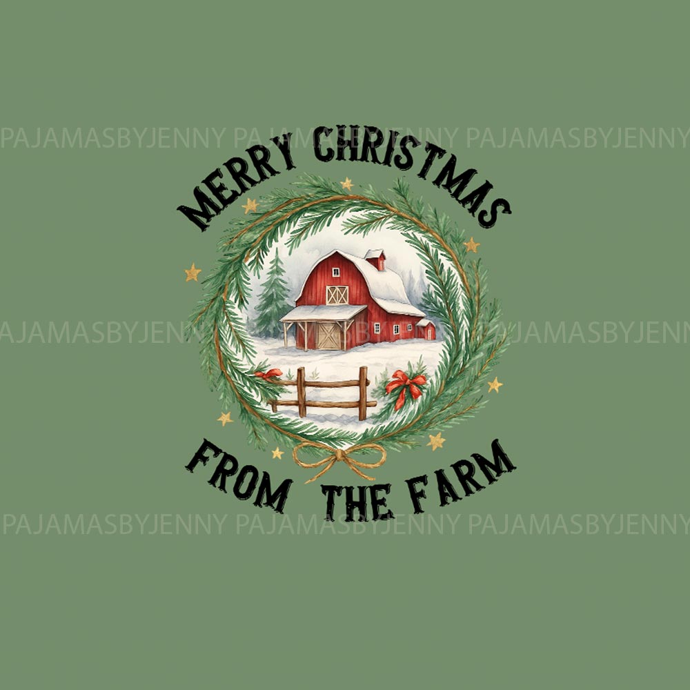 Merry Christmas From The Farm Family Jammies With Dog Merry Christmas From The Farm Family Jammies With Dog