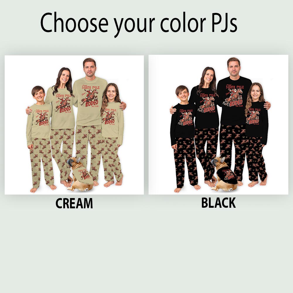 Rodeo Santa And Horse Family Pajamas With Dog Rodeo Santa And Horse Family Pajamas With Dog